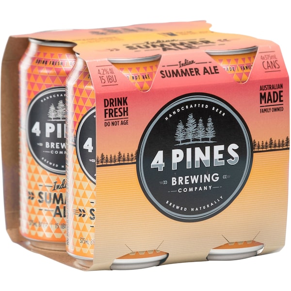 4 Pines Summer Indian Pale Ale Cans 4x375ml Pack