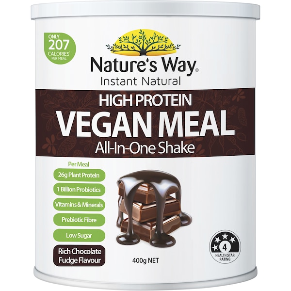 Nature's Way Instant Natural High Protein Vegan Meal Rich Choc Fudge 400g
