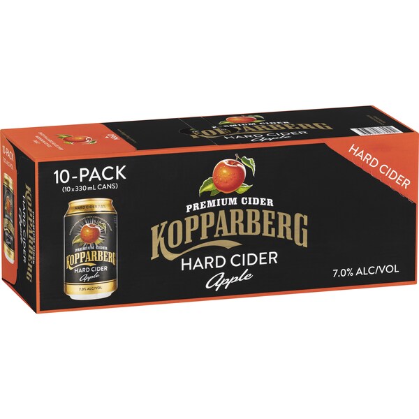 Kopparberg Hard Apple Cider Cans 330mL x 10 pack