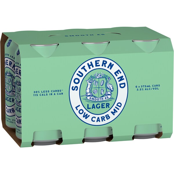 Southern End Brewing Co Low Carb Mid Lager 375ml x6 Pack