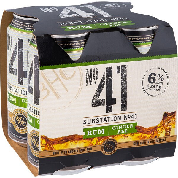 Substation Rum & Ginger Ale 4x375ml