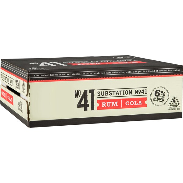 Substation Rum & Cola Cans Carton 375mL x 24 case