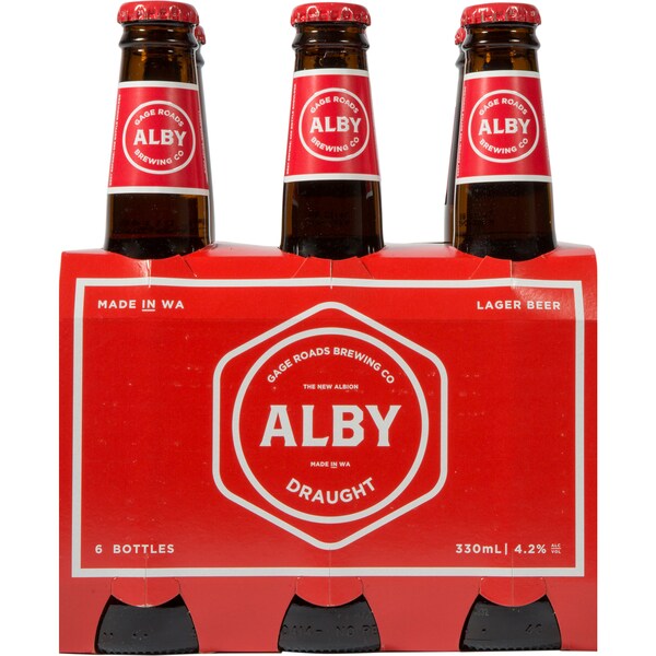 Alby Draught Bottles 330mL x 6 pack
