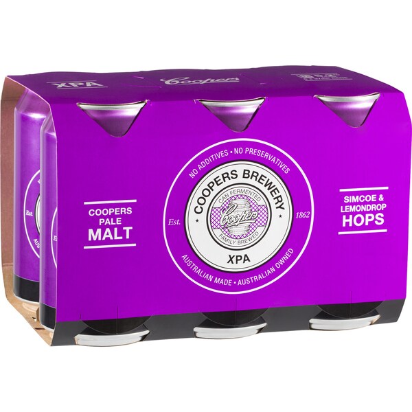 Coopers Extra Pale Ale Cans 375mL x 6 pack