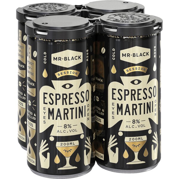 Mr Black Espresso Martini Can 200mL x 4 Pack