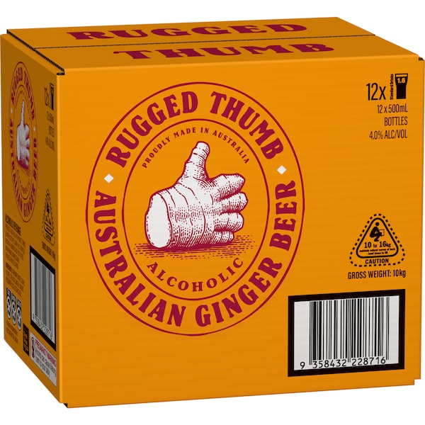 Rugged Thumb Ginger Beer Bottles 500ml x 12 Case