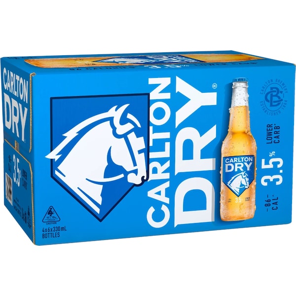 Carlton Dry Mid 3.5 Bottles 330mL x 24 pack