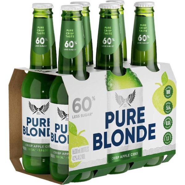 Pure Blonde Crisp Apple Cider Bottles 330mL x 6 pack