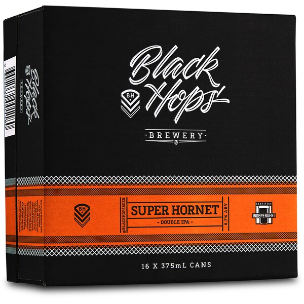 Black Hops Brewery Super Hornet Double IPA Cans 375mL x 16 case
