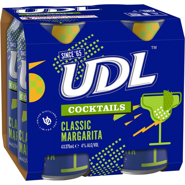 UDL Cocktails Classic Margarita 375mL x 4 pack