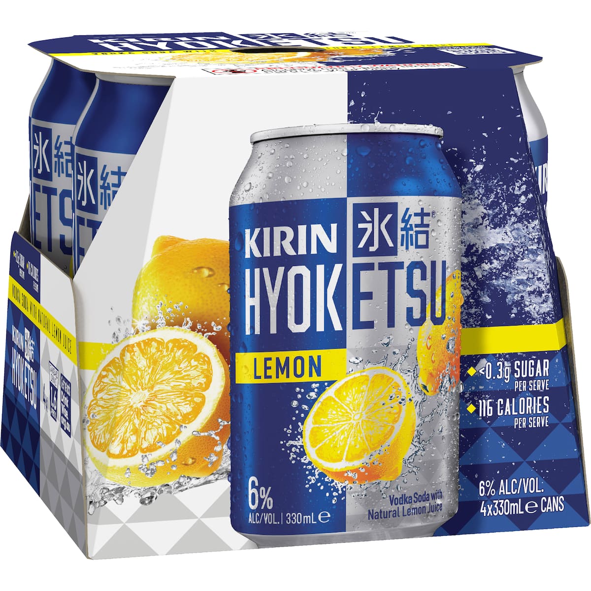 Kirin Hyoketsu Vodka Soda - Lemon Cans 330mL x 4 Pack
