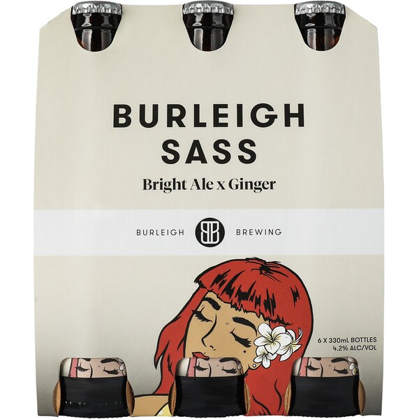 Burleigh Sass Bright Ale x Ginger Bottles 330ml x 6 Pack