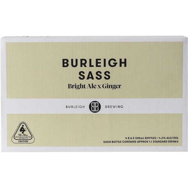 Burleigh Sass Bright Ale x Ginger Bottles 330ml x 24 Case