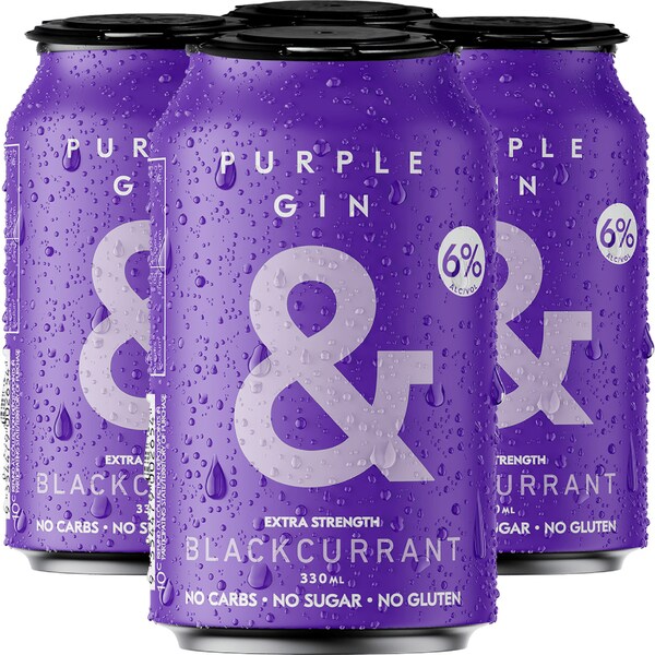 Ampersand Purple Gin & Soda Can 330mL x 4 Pack