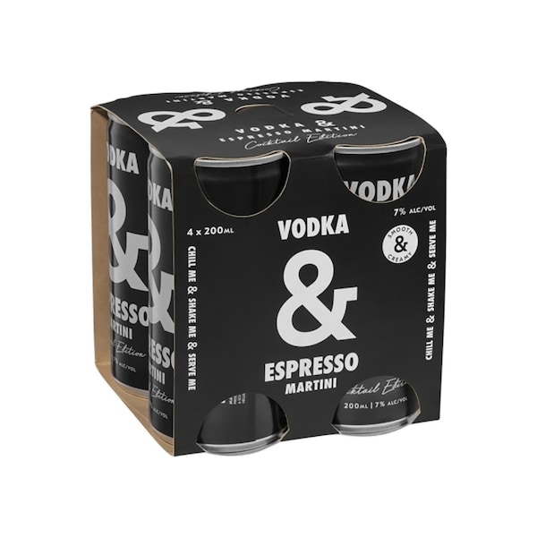 Ampersand Vodka & Espresso Martini 7% 200mL x 4 pack