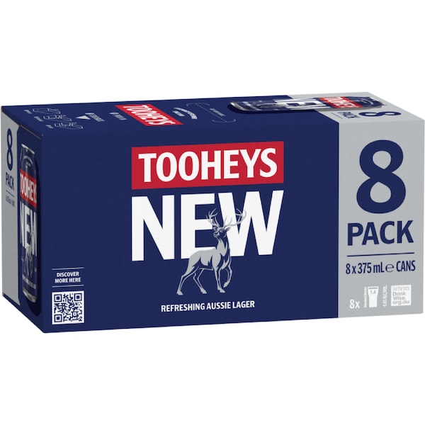 Tooheys New Cans 375mL x 8 pack