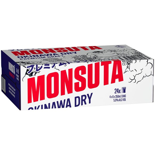 Monsuta Okinawa Dry Premium Draft Cans 350ml x24 Pack