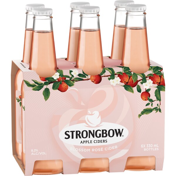 Strongbow Blossom Rose Cider Bottles 330mL x 6 Pack