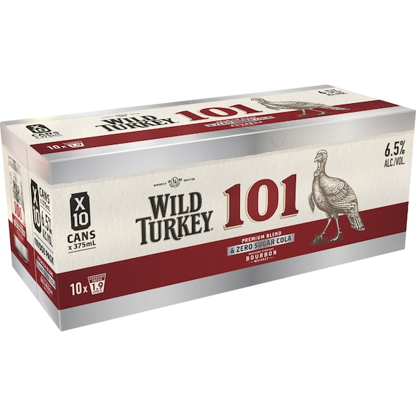 Wild Turkey 101 & Cola Zero Can 375mL x 30 pack