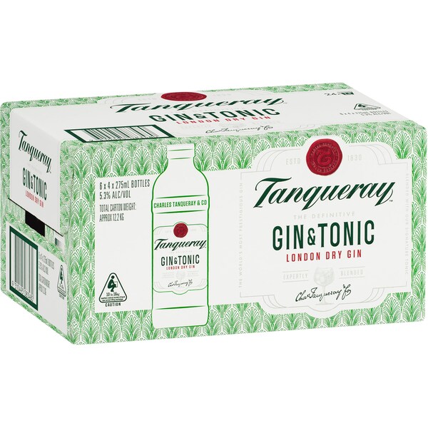 Tanqueray Gin & Tonic 275mL x 24 case