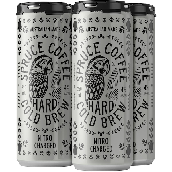 Spruce Cold Brew Nitro Coffee Cans 250ml x4 Pack