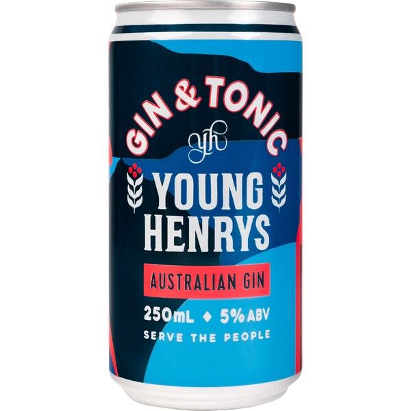 Young Henrys Gin & Tonic Cans 250ml x24 Case