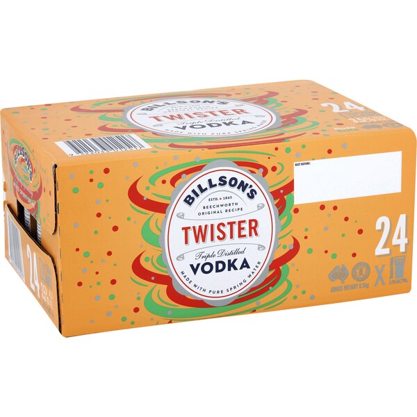 Billsons Vodka Twister 355mL x 24 Pack