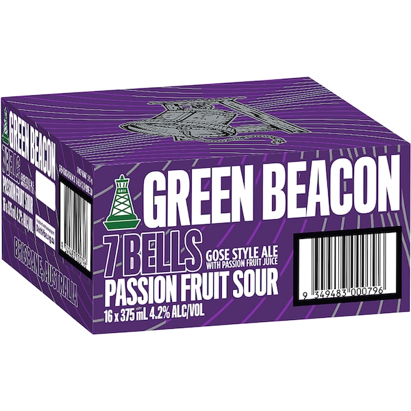 Green Beacon Brewing Co 7 Bells Pasionfruit Gose Cans 375mL x 16 case