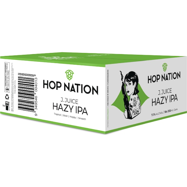 Hop Nation J Juice Hazy IPA Cans 355mL x 16 pack
