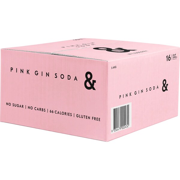 Ampersand Pink Gin & Soda Can 330mL x 16 Case