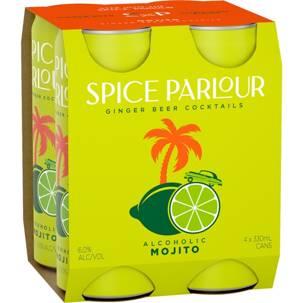 Spice Parlour Ginger Beer Cocktail Mojito 330ml x 4 Pack