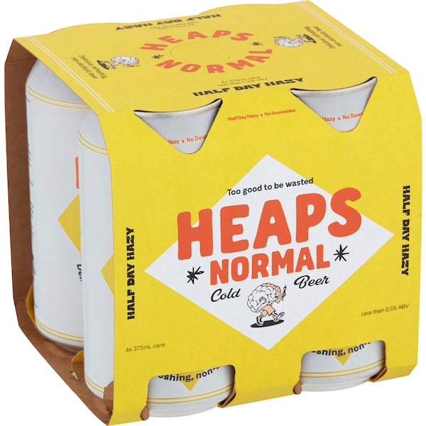 Heaps Normal Half Day Hazy Can 375mL x 4 pack