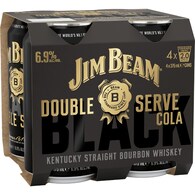 Jim Beam Black Bourbon Double Serve Mixed With Cola