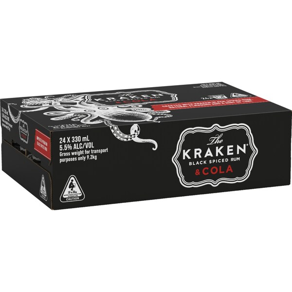 The Kraken Spiced Rum & Cola Case 330mL x 24 pack