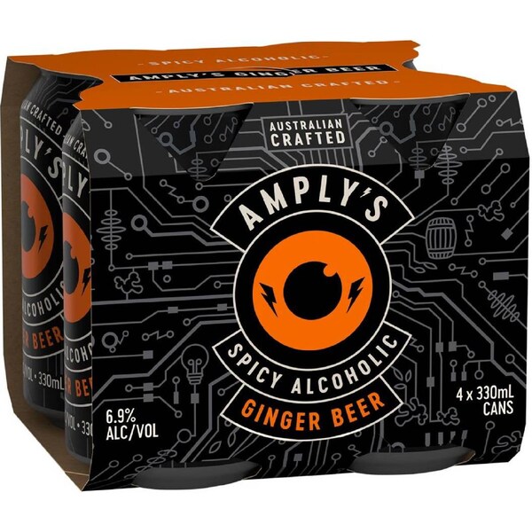 Amply's Ginger Beer Cans 330mL x 4 pack