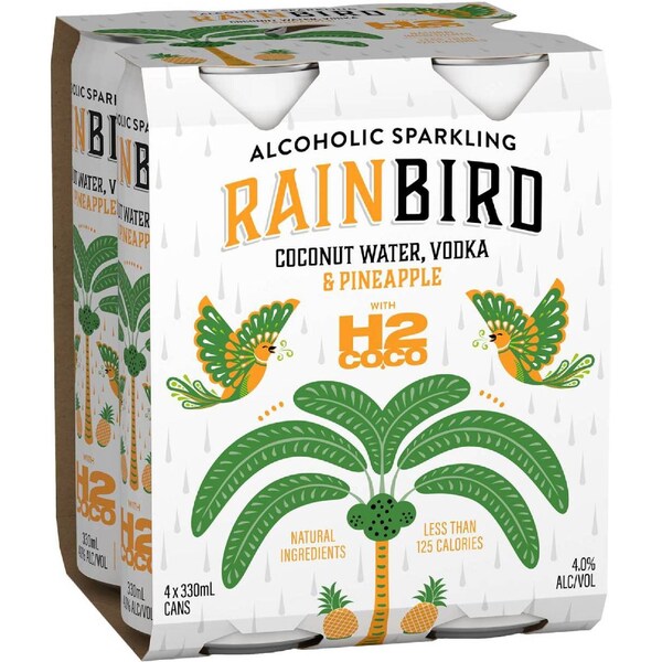 Rainbird Coconut & Pineapple 4% Cans 330mL x 4 pack