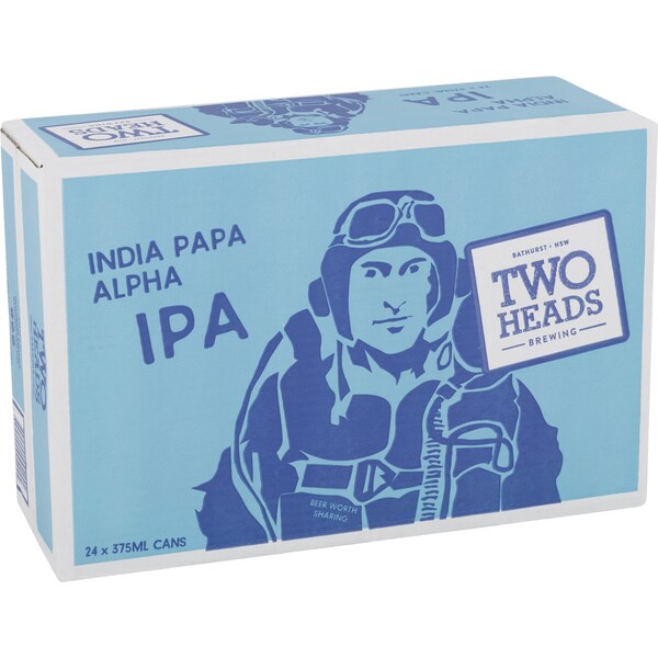Two Heads India Papa Alpha IPA Cans 375mL x 24 case