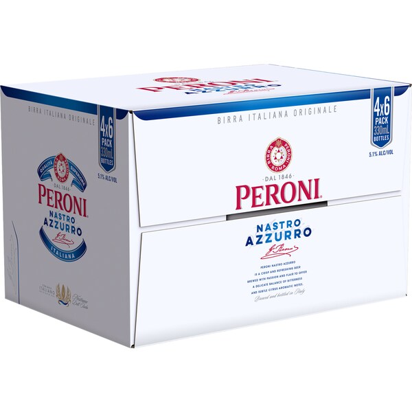 Peroni Nastro Azzurro Lager Bottles 330ml x 24 Case