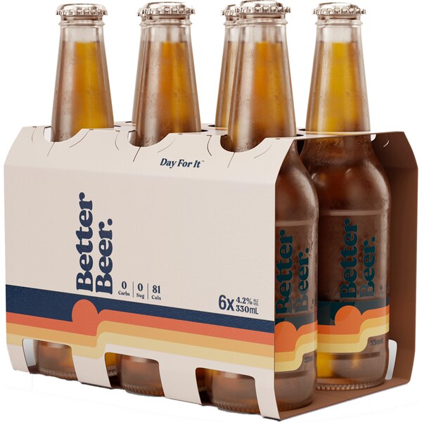 Better Beer Zero Carb Lager Bottles 330mL x 6 pack
