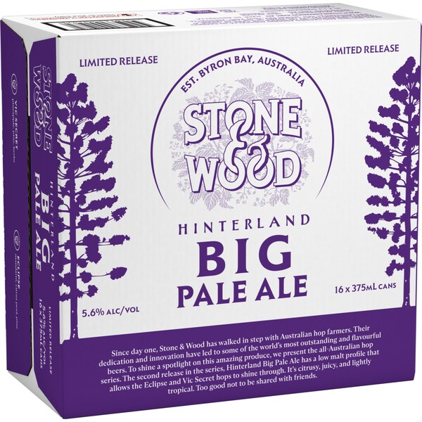 Stone & Wood Hinterland Big Pale Can 375mL x 16 Case