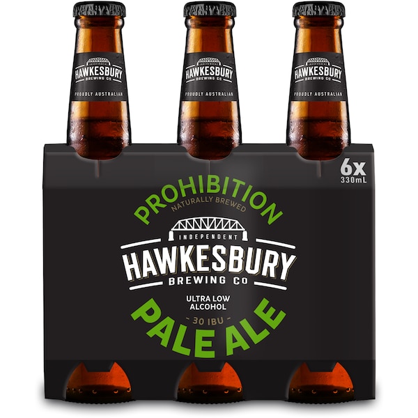 Hawkesbury Brewing Prohibition Ultra Low Alcohol Pale Ale Bottles 330mL x 6 pack