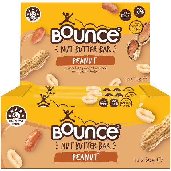 Bounce Nut Butter Bar Peanut 50g x 12 pack