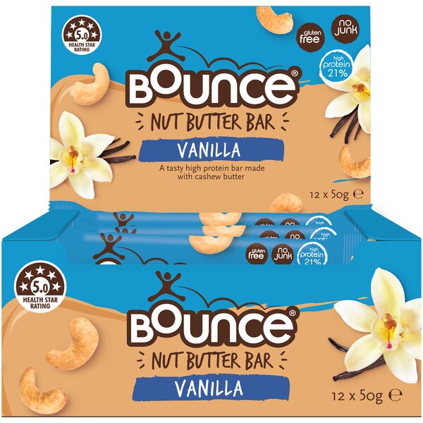 Bounce Nut Butter Bar Vanilla 50g x 12 pack