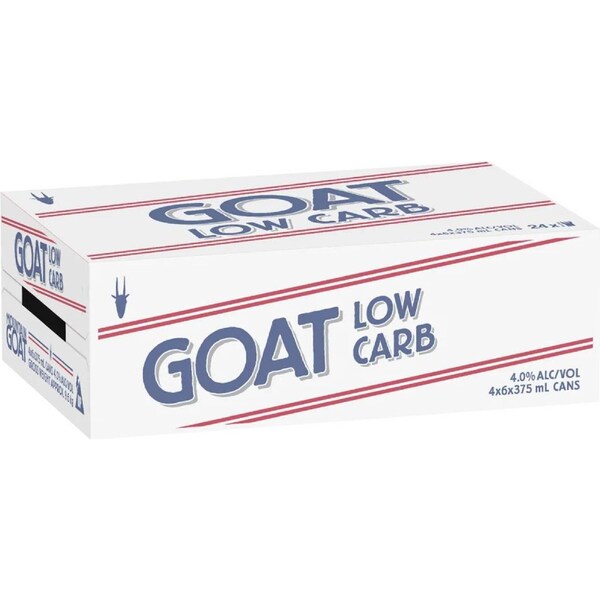 Mountain Goat Low Carb Lager Cans 375mL x 24 pack