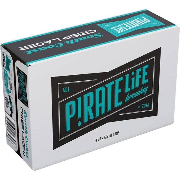 Pirate Life Brewing South Coast Crisp Lager Cans 375mL x 24 pack