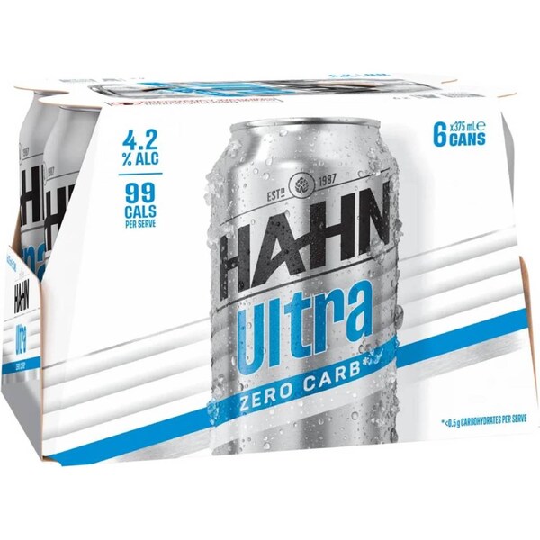Hahn Ultra Zero Carb Cans 375mL x 6 pack
