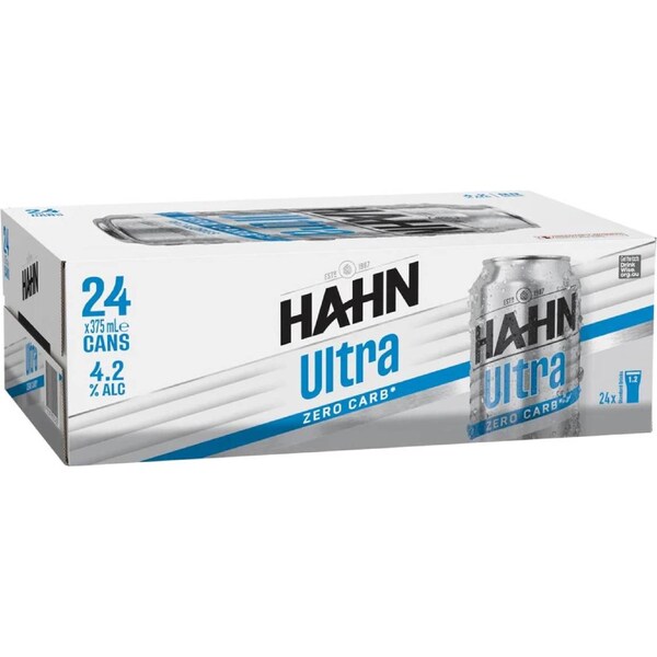 Hahn Ultra Zero Carb Cans 375mL x 24 pack