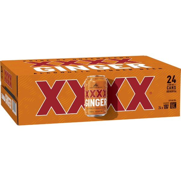 XXXX Ginger Cans 330mL x 24 pack