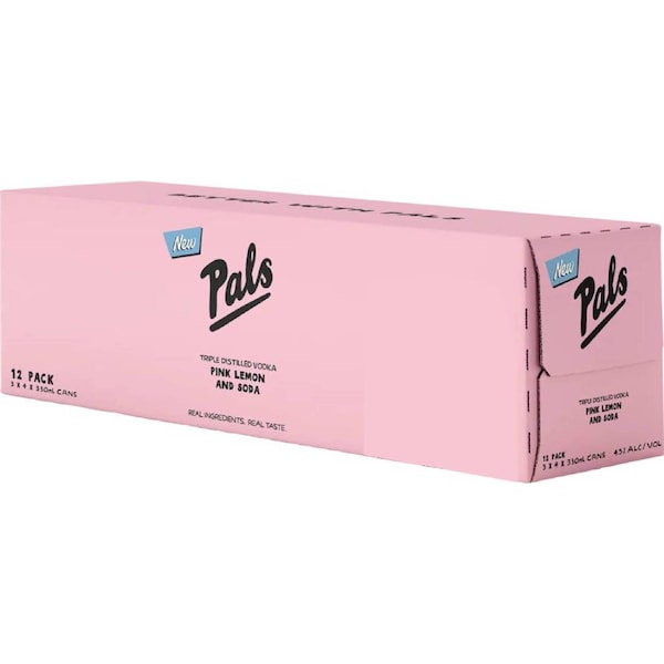 Pals Vodka Pink Lemonade & Soda Cans 330mL x 12 pack