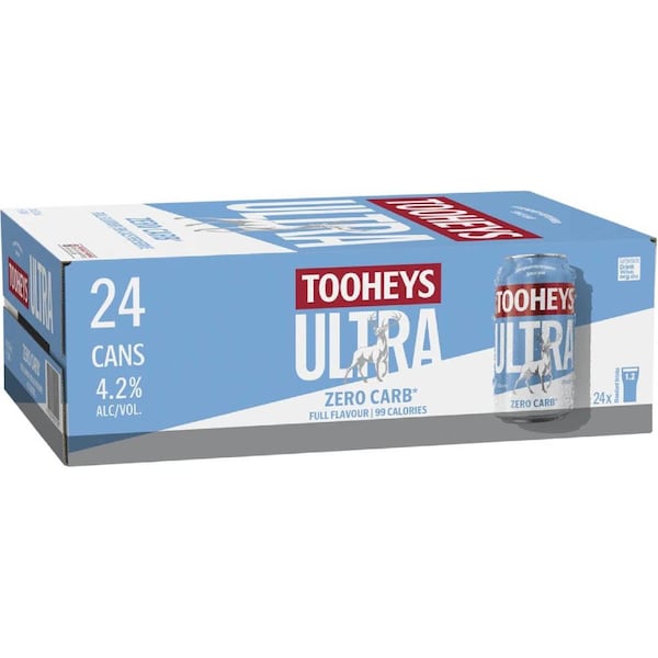 Tooheys Ultra Zero Carb Cans 375mL x 24 Pack